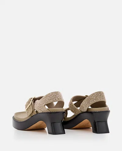 Loewe Khaki Open Toe Sandals In Brown