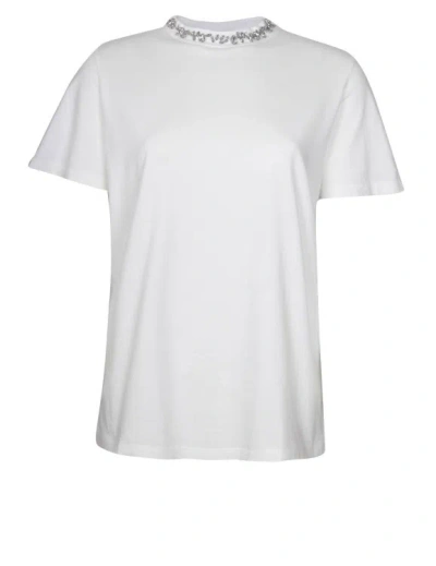 Shop Golden Goose T-shirt In Cotton Jersey With Applied Stones In White