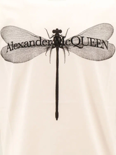 Shop Alexander Mcqueen Dragonfly Organic Cotton T-shirt In White