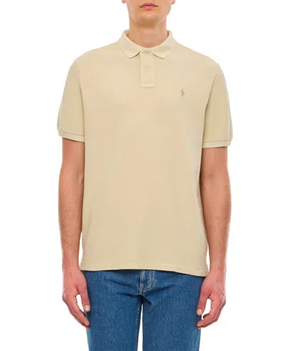 Shop Polo Ralph Lauren Cotton Polo Shirt In Neutrals