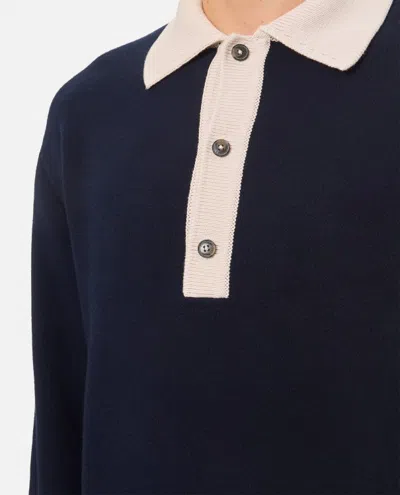 Shop Closed Knit Polo In Blue