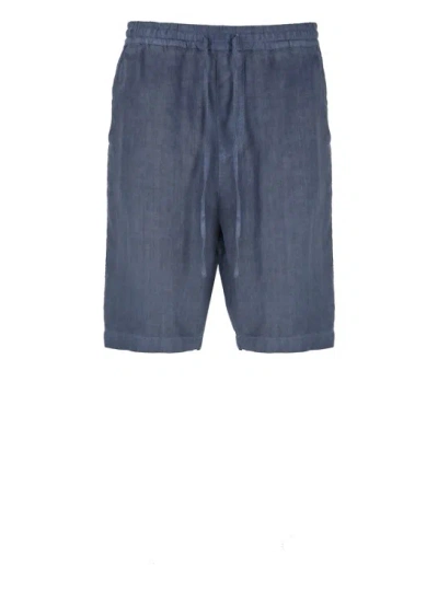 Shop 120% Lino Linen Bermuda Shorts In Blue