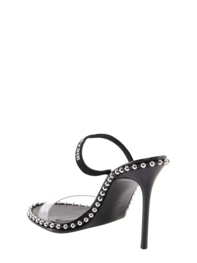 Shop Alexander Wang Leather Sandals With Metal Details In Black