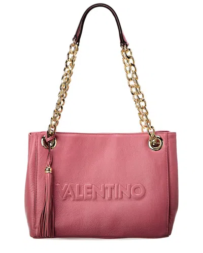 Shop Valentino By Mario Valentino Luisa Embossed Leather Shoulder Bag In Pink