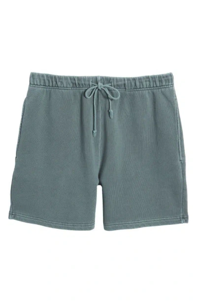 Shop Elwood Core Organic Cotton Brushed Terry Sweat Shorts In Vintage Cobalt