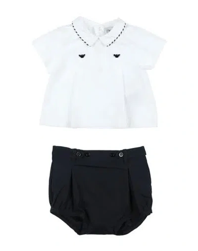 Shop Emporio Armani Newborn Boy Baby Set White Size 3 Cotton