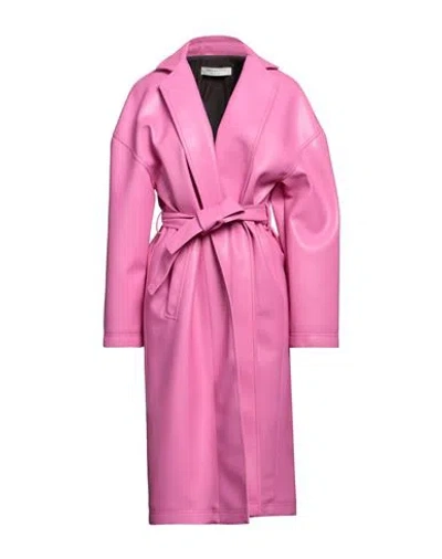 Shop Philosophy Di Lorenzo Serafini Woman Overcoat & Trench Coat Fuchsia Size M Polyester In Pink