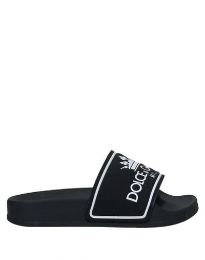 Shop Dolce & Gabbana Toddler Boy Sandals Black Size 10c Lycra