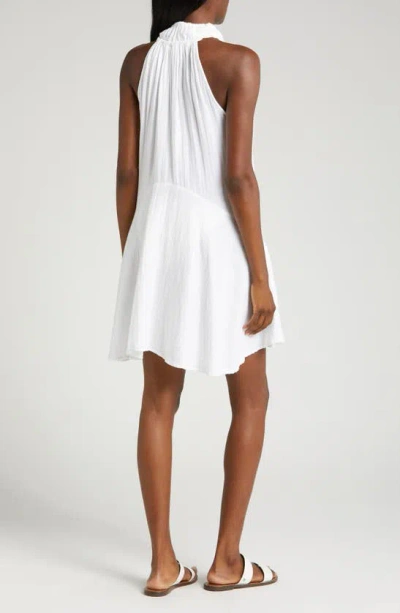 Shop Elan Button Front Cotton Cover-up Minidress In White