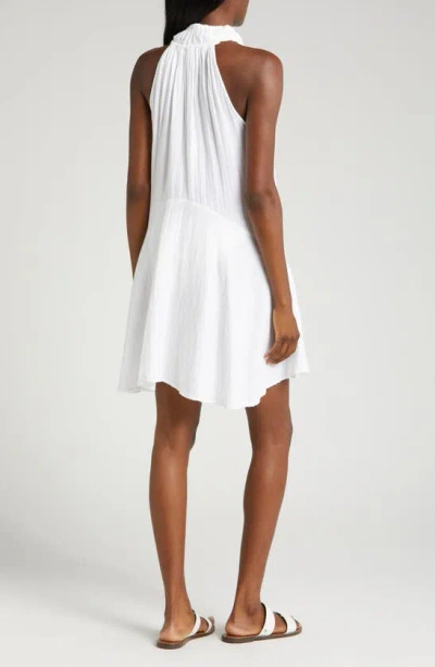 Elan Button Front Cotton Cover-up Minidress In White