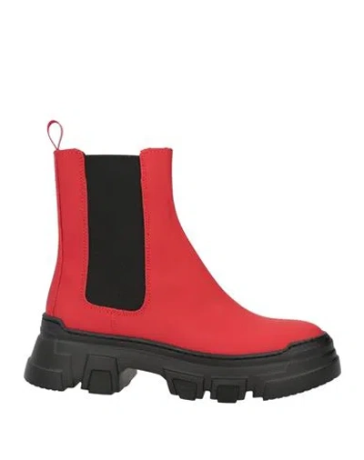 Shop Pollini Woman Ankle Boots Red Size 8 Textile Fibers