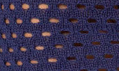 Shop Edikted Celena Open Knit Cover-up Miniskirt In Navy