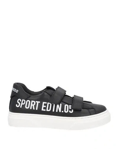 Shop Dsquared2 Toddler Boy Sneakers Black Size 10c Soft Leather