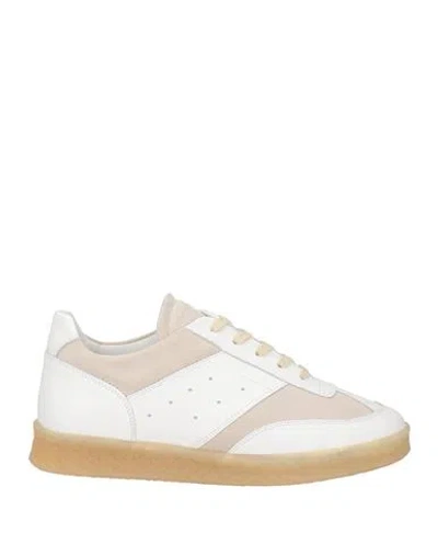 Mm6 Maison Margiela Leather And Suede Sneakers In White