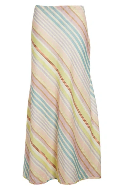 Shop Zimmermann Halliday Bias Stripe Linen Maxi Skirt In Multi Stripe