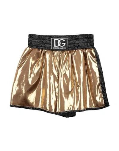 Shop Dolce & Gabbana Toddler Girl Shorts & Bermuda Shorts Gold Size 7 Polyester, Polyamide