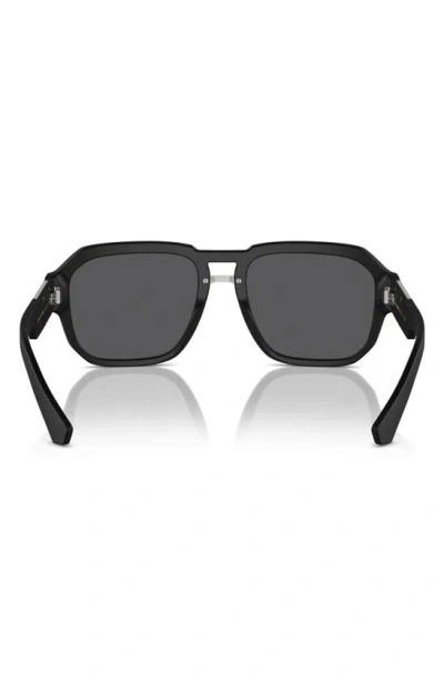 Shop Dolce & Gabbana 56mm Pilot Sunglasses In Matte Black