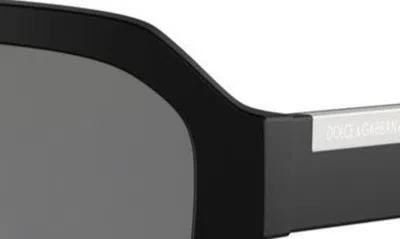 Shop Dolce & Gabbana 56mm Pilot Sunglasses In Matte Black