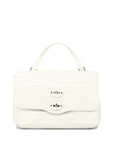 Shop Zanellato Postina Cayman S Embossed Handbag In White