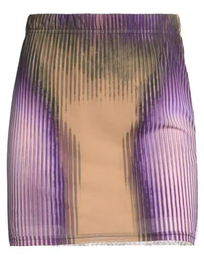Jean Paul Gaultier X Yproject Jean Paul Gaultier X Y/project Woman Mini Skirt Purple Size 00 Polyamide, Elastane In Purple
