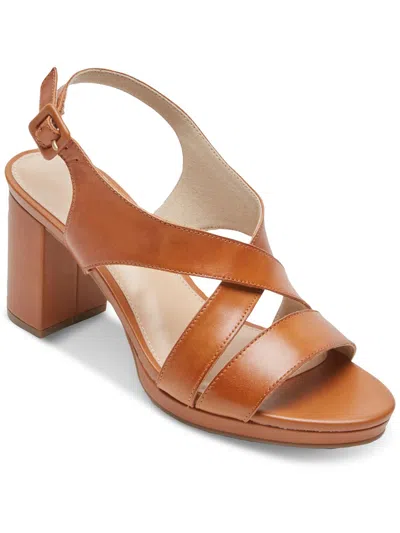 Shop Rockport Tabitha Sling Womens Leather Strappy Heels In Brown