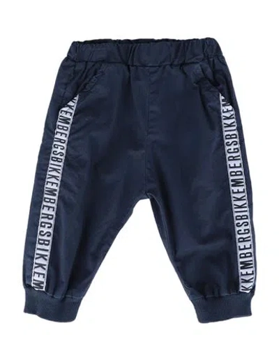 Shop Bikkembergs Newborn Boy Pants Midnight Blue Size 0 Cotton
