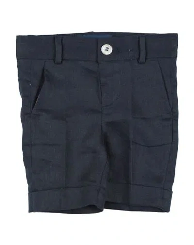 Shop Harmont & Blaine Newborn Boy Shorts & Bermuda Shorts Midnight Blue Size 3 Linen