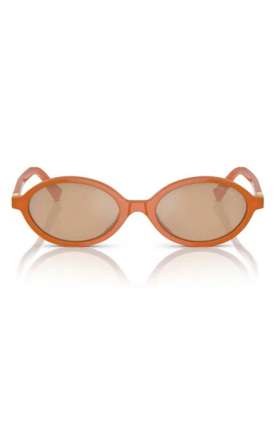Shop Miu Miu 50mm Oval Sunglasses In Orange