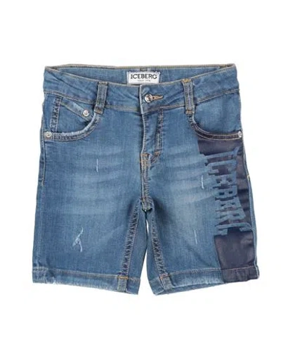 Shop Iceberg Toddler Boy Denim Shorts Blue Size 6 Cotton, Elastane