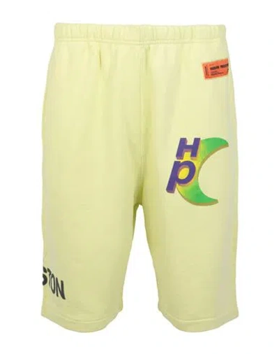 Shop Heron Preston Global Collage Sweatshorts Man Shorts & Bermuda Shorts Yellow Size Xxl Cotton