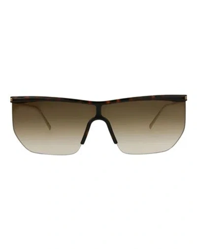 Shop Saint Laurent Shield-frame Injection Sunglasses Woman Sunglasses Multicolored Size 99 Plastic Materi In Fantasy