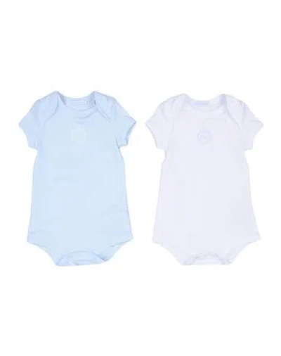 Shop Dolce & Gabbana Newborn Boy Baby Bodysuit Sky Blue Size 0 Cotton, Elastane