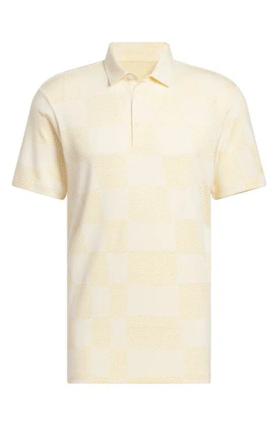 Shop Adidas Golf Ultimate365 Textured Golf Polo In Ivory