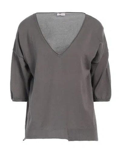 Shop Rossopuro Woman Sweater Grey Size Xl Cotton