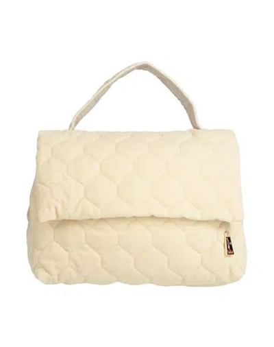 Shop La Milanesa Woman Handbag Cream Size - Textile Fibers In White