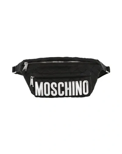 Shop Moschino Quilted Logo Belt Bag Woman Belt Bag Black Size - Nylon, Acrylic, Leather