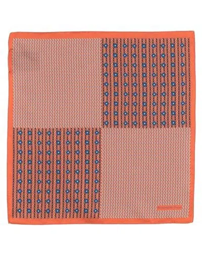 Shop Zegna Man Scarf Rust Size - Silk In Red