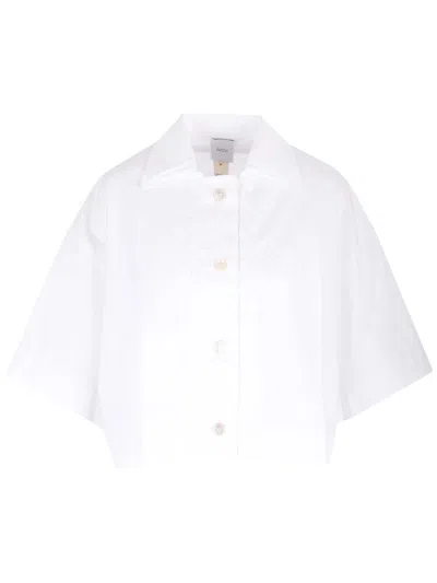 Shop Patou Short Sleeved Cropped Shirt In White