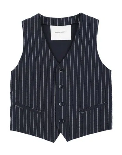 Paolo Pecora Toddler Boy Tailored Vest Midnight Blue Size 6 Cotton, Elastane In Blue
