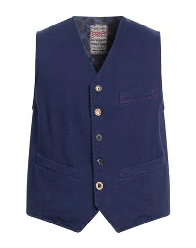 Shop Bob Man Tailored Vest Navy Blue Size 40 Cotton, Elastane