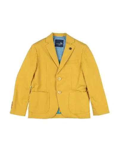 Shop Harmont & Blaine Toddler Boy Blazer Ocher Size 6 Cotton, Elastane In Yellow