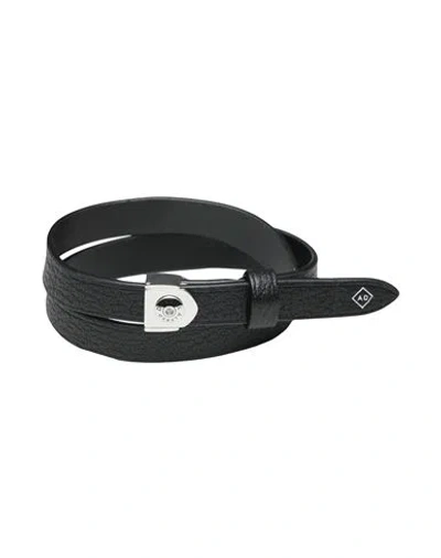 Shop Dunhill Man Bracelet Black Size - Soft Leather