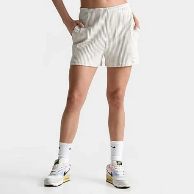 Shop Nike Women's Sportswear Chill Knit High-waisted 3" Ribbed Shorts In Light Orewood