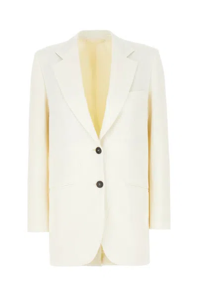 Shop Del Core Single Breasted Tailored Blazer In White