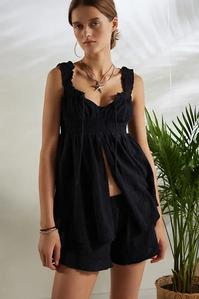 Shop Out From Under Lilly Babydoll Tank Top In Black, Women's At Urban Outfitters