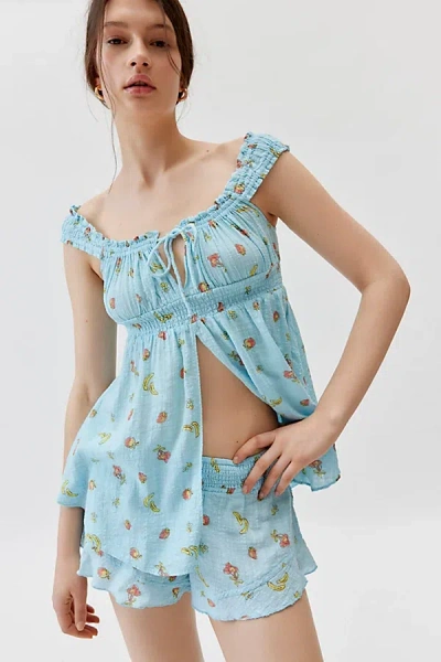 Shop Out From Under Lilly Babydoll Tank Top In Sky, Women's At Urban Outfitters