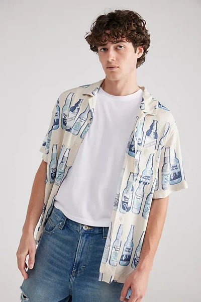 Shop Bdg Drinks Printed Short Sleeve Shirt Top In Blue, Men's At Urban Outfitters