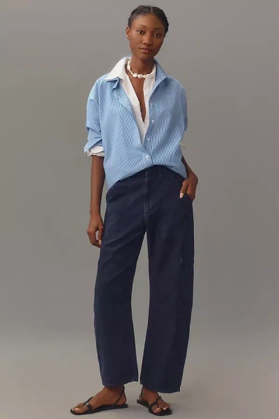 Citizens Of Humanity Marcelle Cotton Low Slung Cargo Pants In Blue