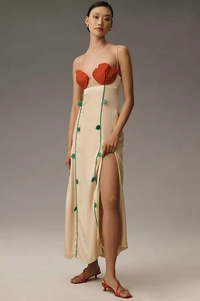 Shop Farm Rio Rose-shaped Bodice Sleeveless Maxi Dress In Multicolor