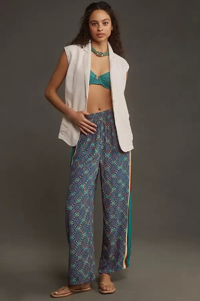 Shop Bl-nk Galexia Pull-on Wide-leg Pants In Blue